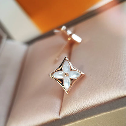 [Glimmer]STAR MOP PINK GOLD EARRINGS