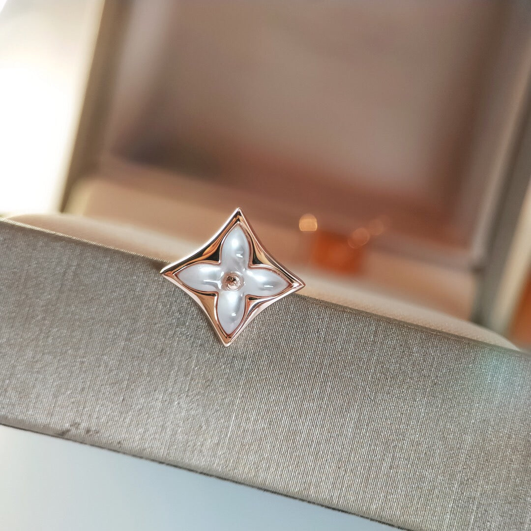 [Glimmer]STAR MOP PINK GOLD EARRINGS