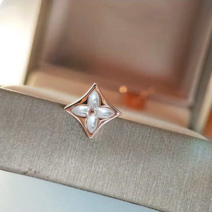 [Glimmer]STAR MOP PINK GOLD EARRINGS