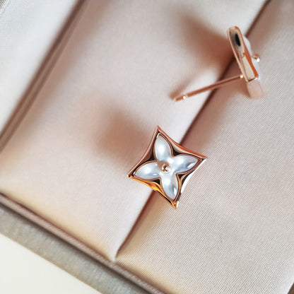 [Glimmer]STAR MOP PINK GOLD EARRINGS