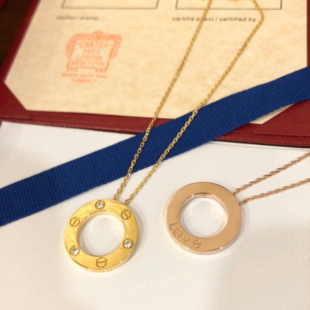 [Glimmer]LOVE NECKLACE 16MM 3 DIAMONDS