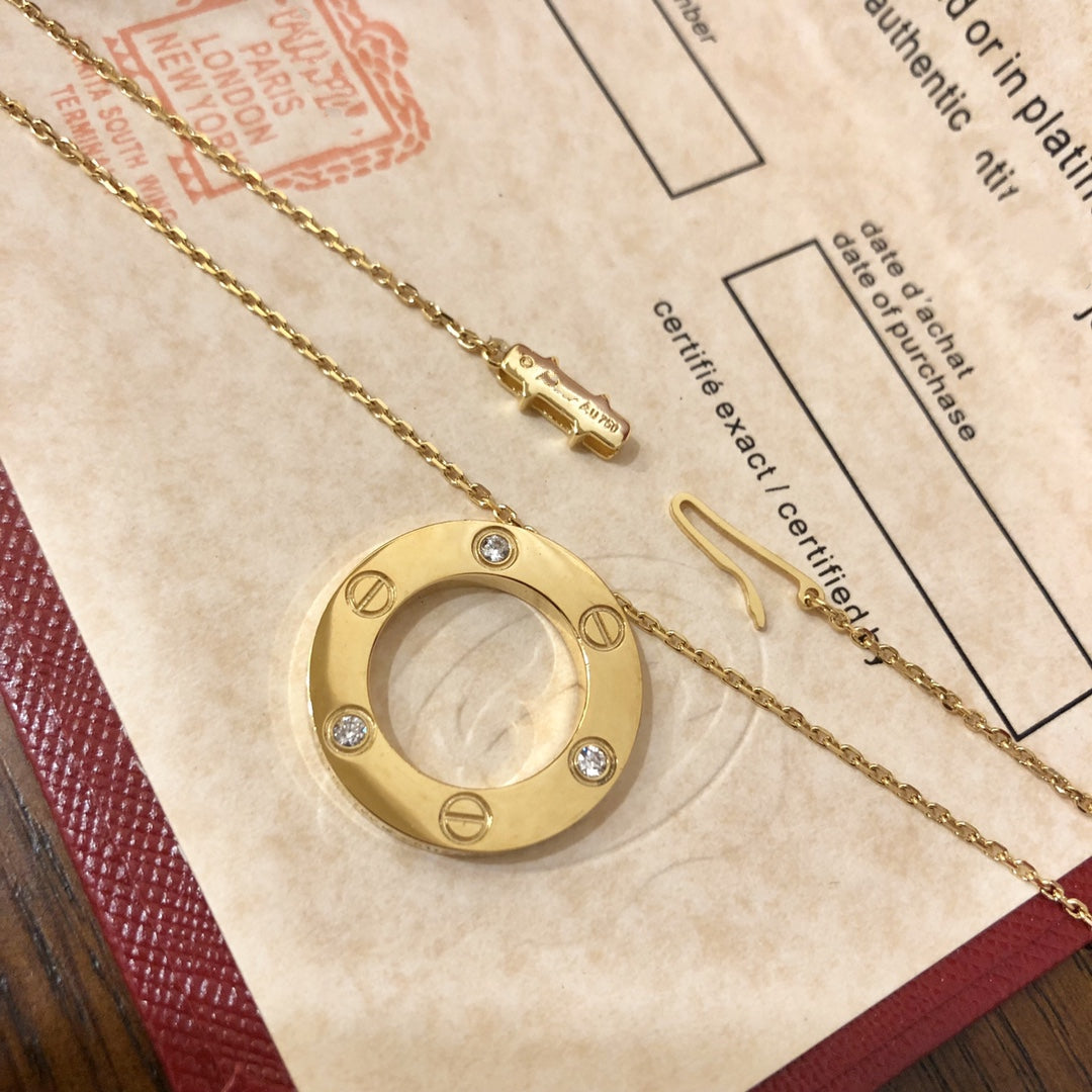 [Glimmer]LOVE NECKLACE 16MM 3 DIAMONDS