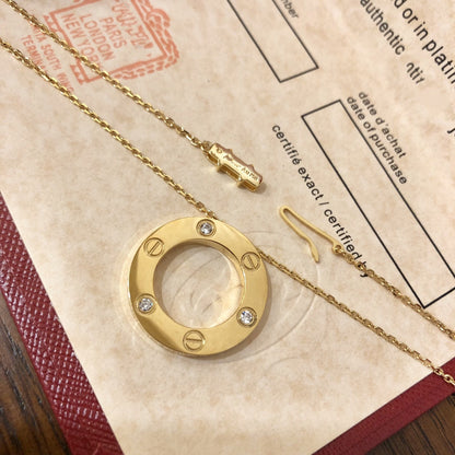 [Glimmer]LOVE NECKLACE 16MM 3 DIAMONDS