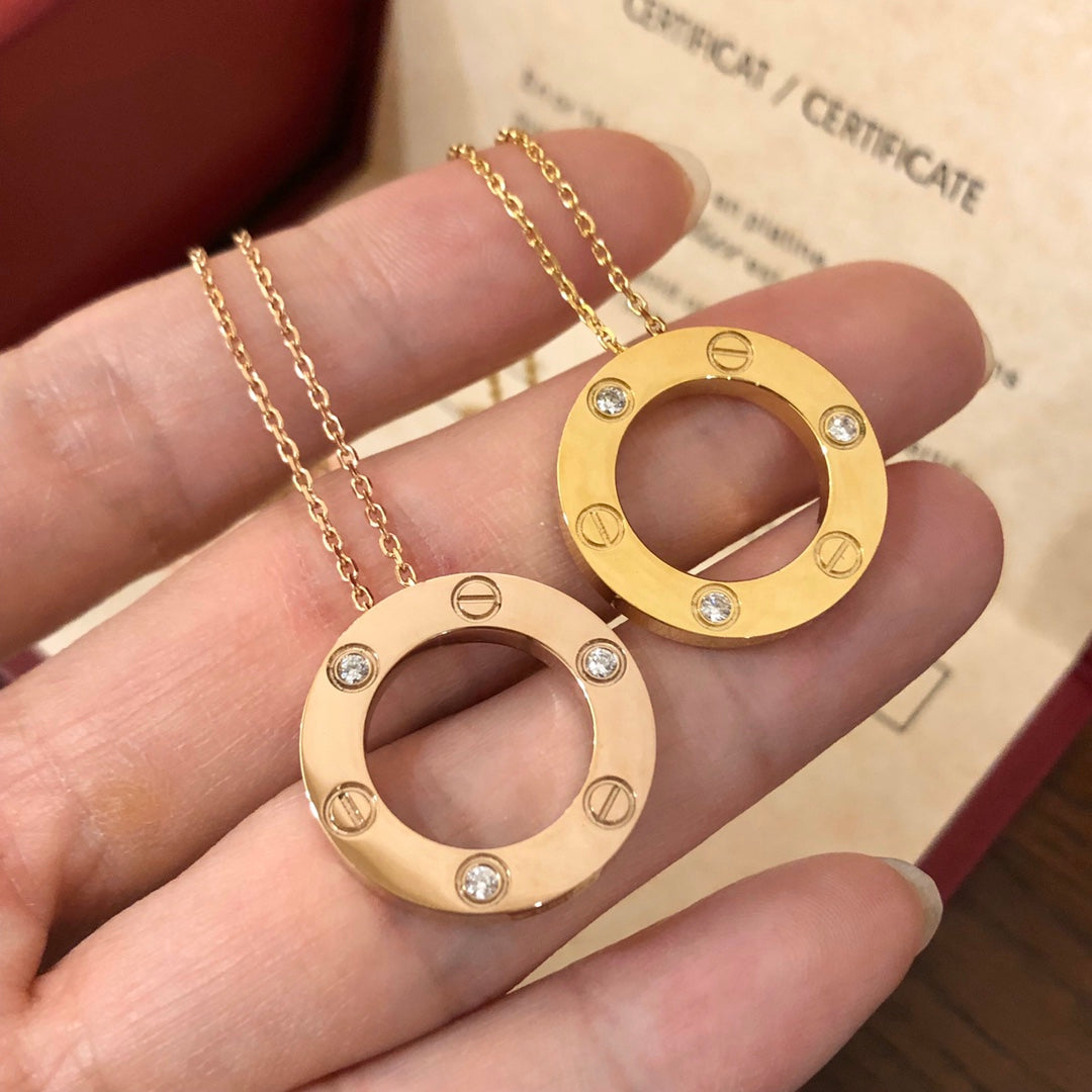 [Glimmer]LOVE NECKLACE 16MM 3 DIAMONDS