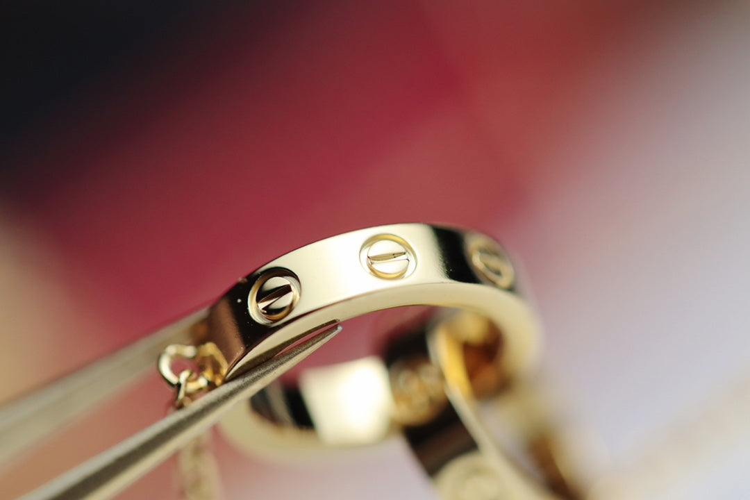 [Glimmer]LOVE NECKLACE DOUBLE RING GOLD