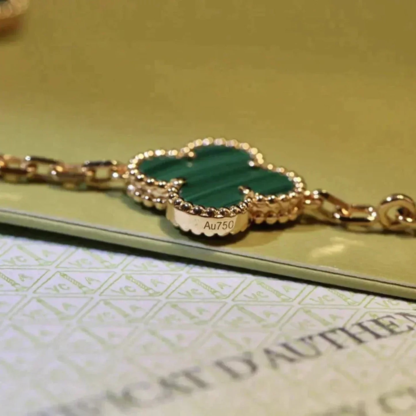 [Glimmer] CLOVER 5 MOTIF MALACHITE BRACELET COLLECTION