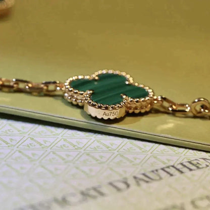 [Glimmer] CLOVER 5 MOTIF MALACHITE BRACELET COLLECTION