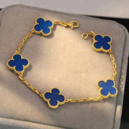 [Glimmer] CLOVER 5 MOTIF BLUE AGATE BRACELET COLLECTION