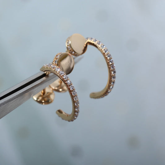 [Glimmer]JUSTE EARRINGS 12.75MM PINK GOLD DIAMOND
