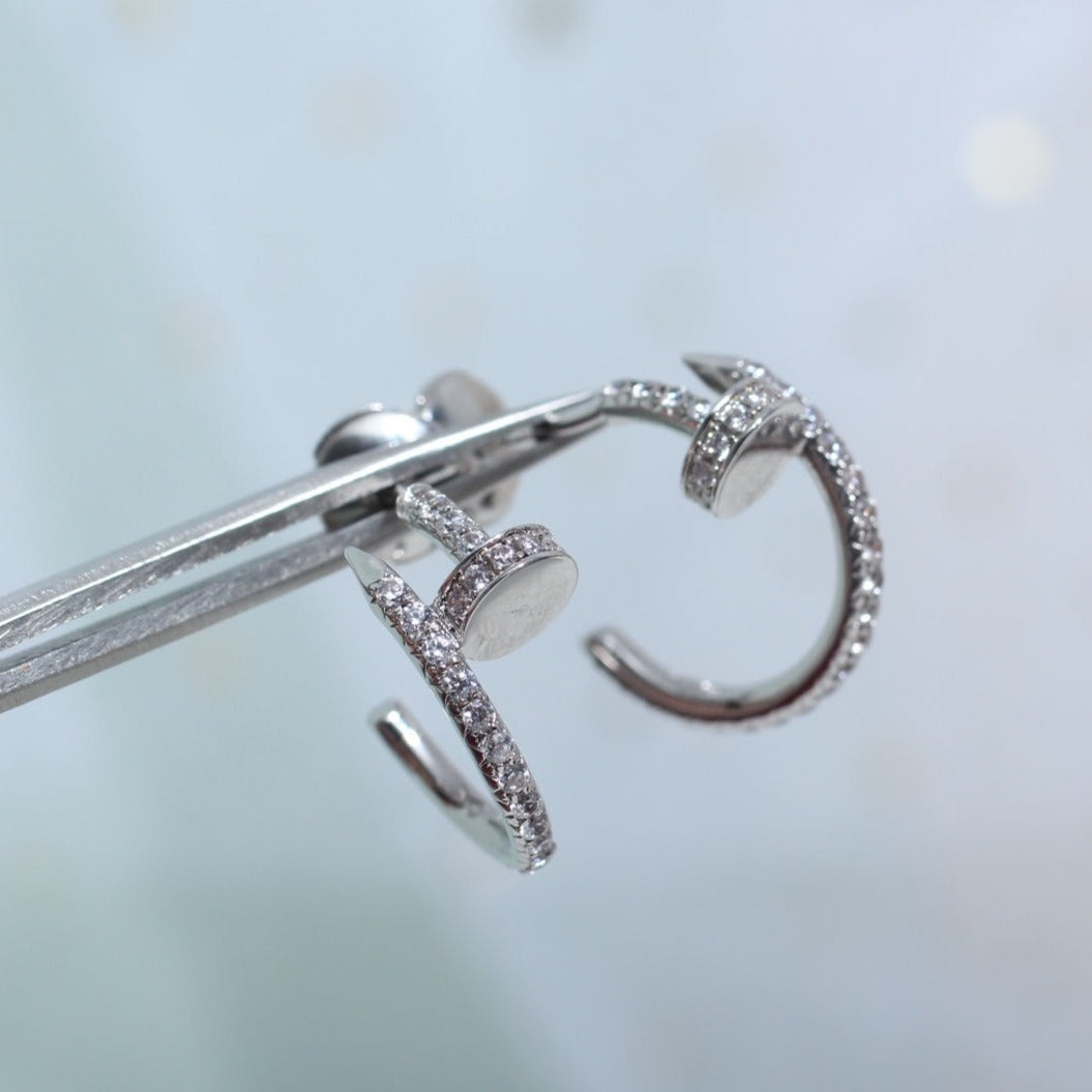 [Glimmer]JUSTE EARRINGS 12.75MM SILVER DIAMOND