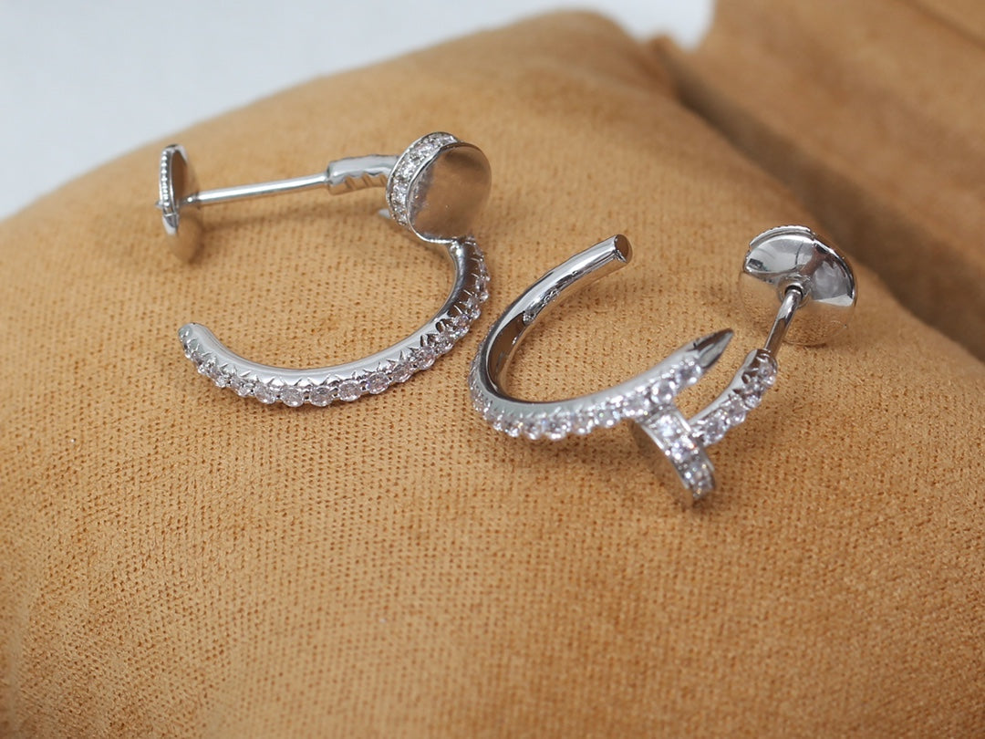 [Glimmer]JUSTE EARRINGS 12.75MM SILVER DIAMOND