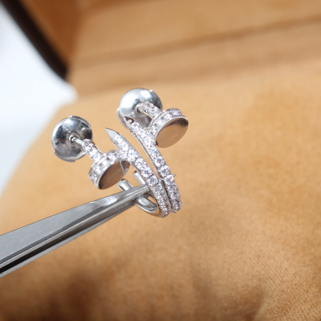 [Glimmer]JUSTE EARRINGS 12.75MM SILVER DIAMOND