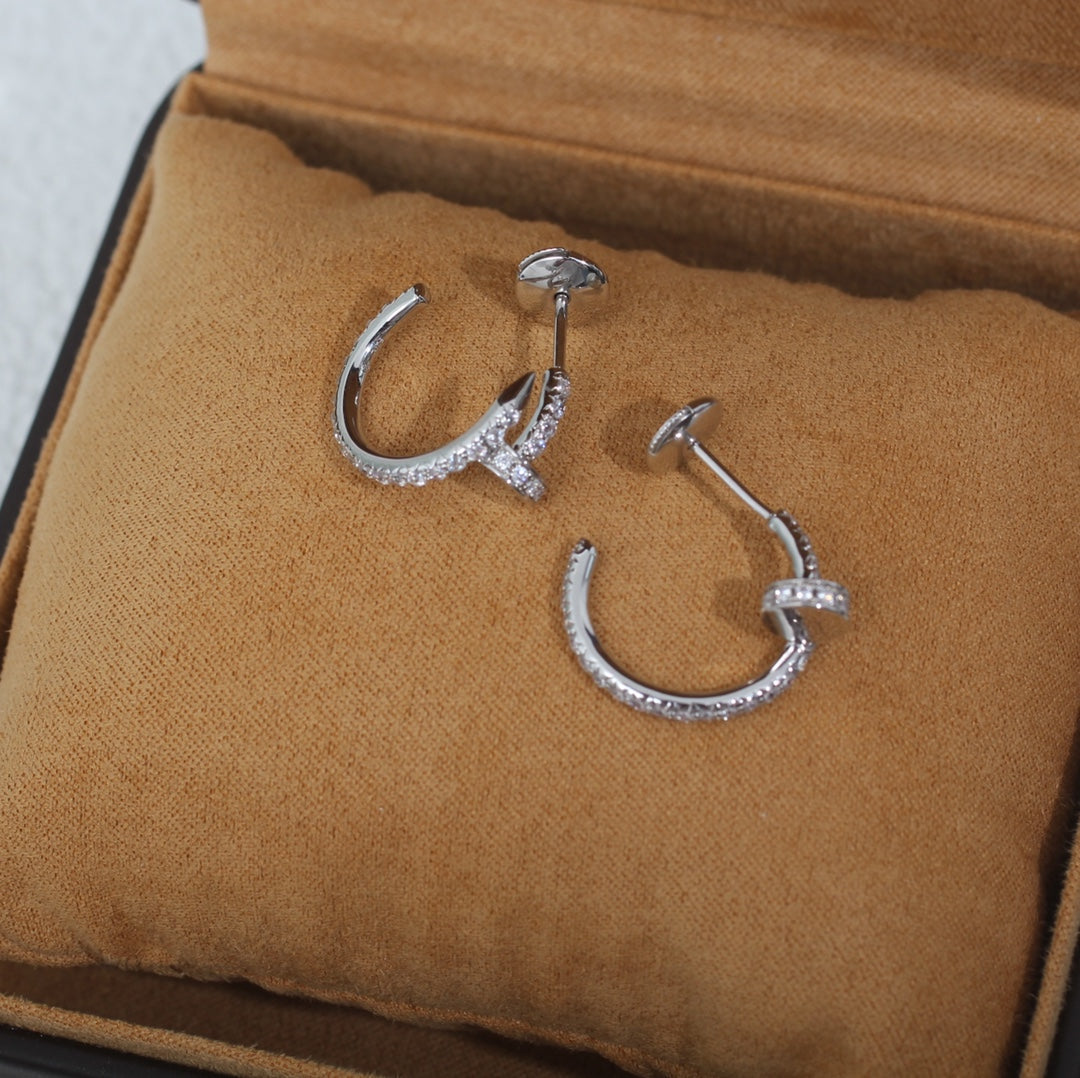 [Glimmer]JUSTE EARRINGS 12.75MM SILVER DIAMOND