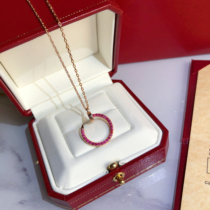 [Glimmer]JUSTE NECKLACE GOLD RED DIAMONDS