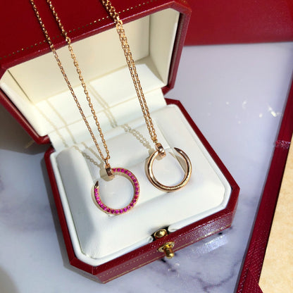 [Glimmer]JUSTE NECKLACE GOLD RED DIAMONDS