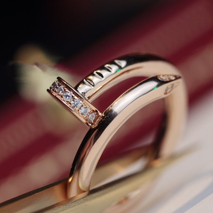 [Glimmer]JUSTE RING 2.65MM PINK GOLD DIAMOND