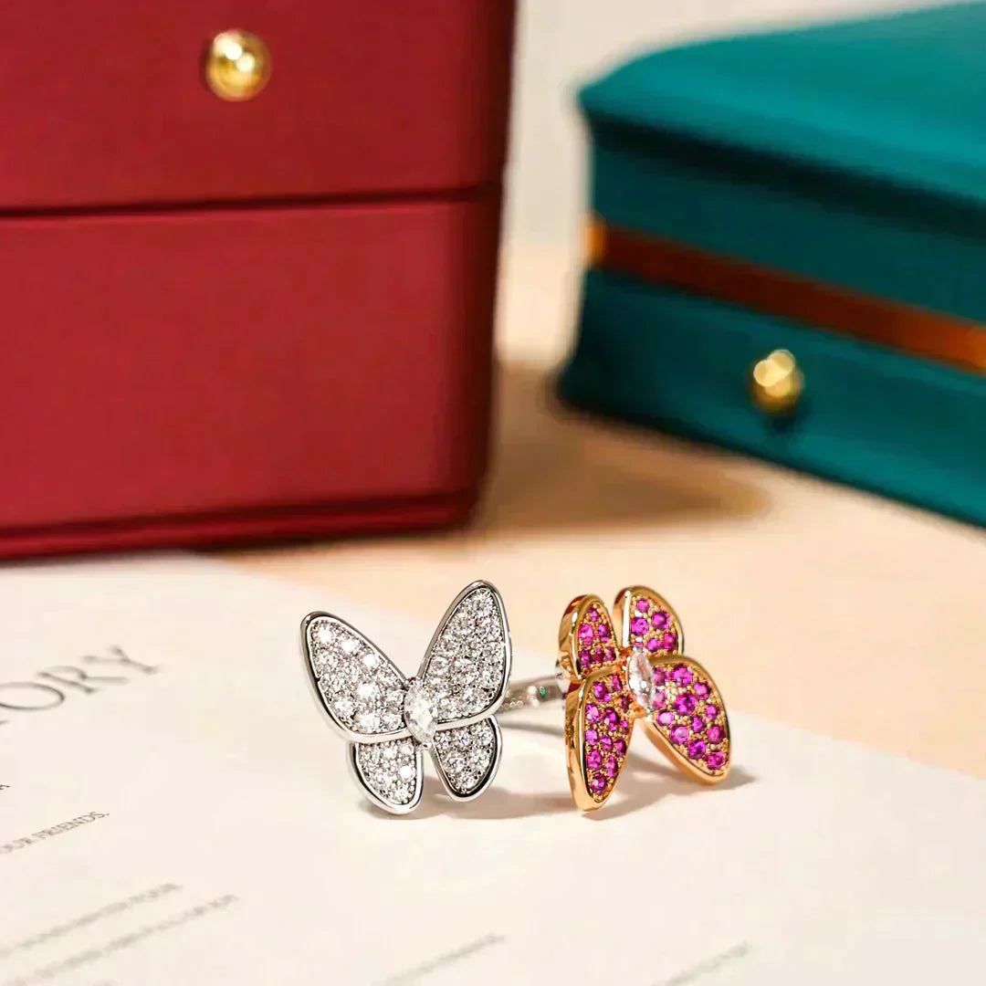 [Glimmer]TWIN BUTTERFLY DIAMOND RING