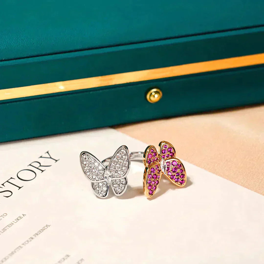 [Glimmer]TWIN BUTTERFLY DIAMOND RING