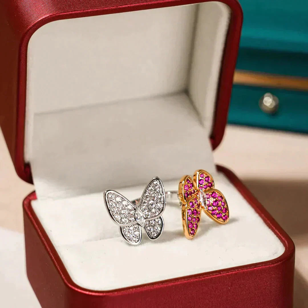 [Glimmer]TWIN BUTTERFLY DIAMOND RING
