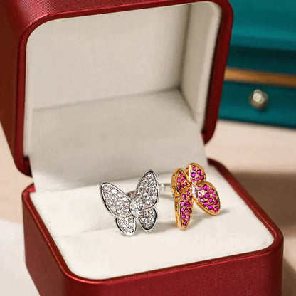 [Glimmer]TWIN BUTTERFLY DIAMOND RING