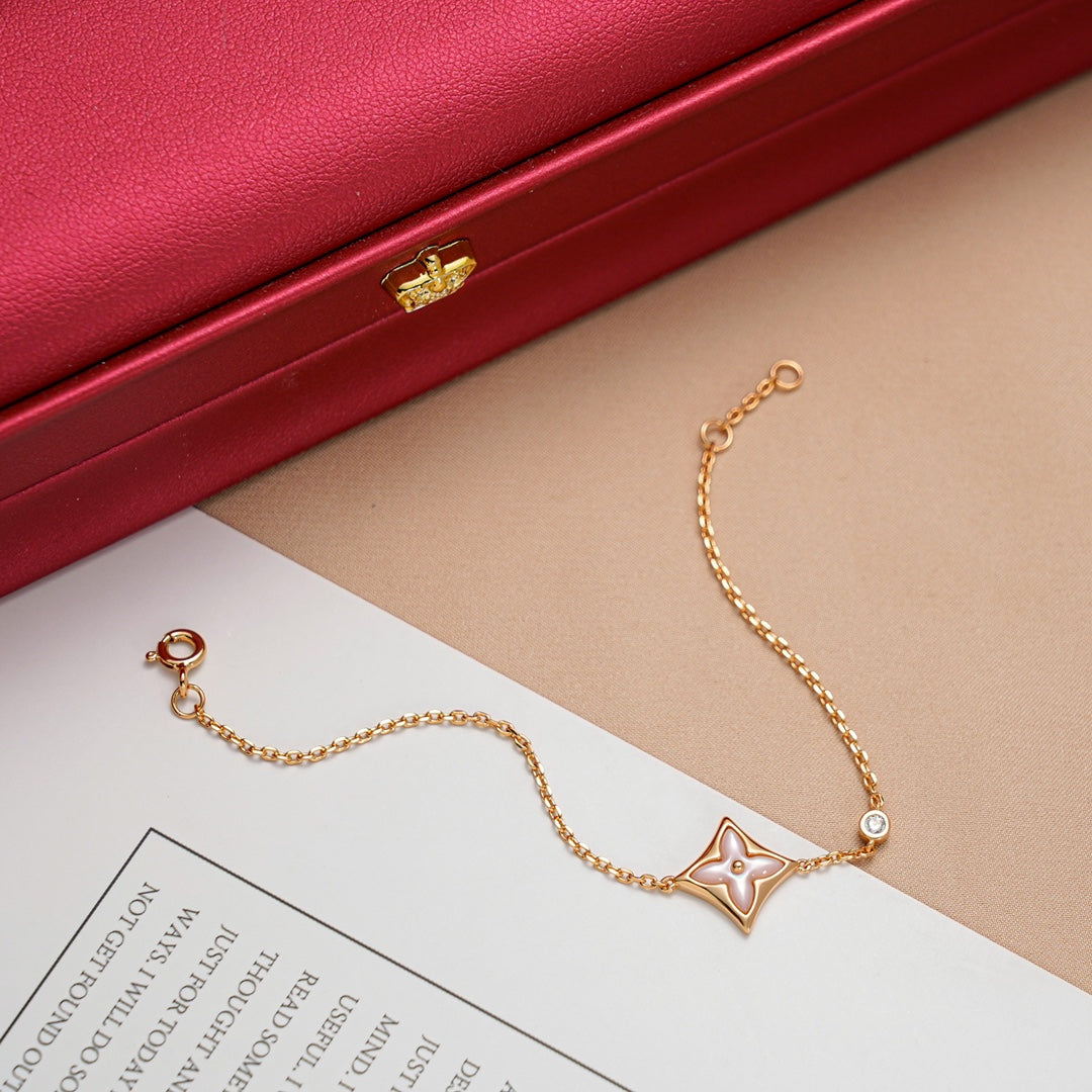 [Glimmer]STAR 1 DIAMOND PINK GOLD BRACELET