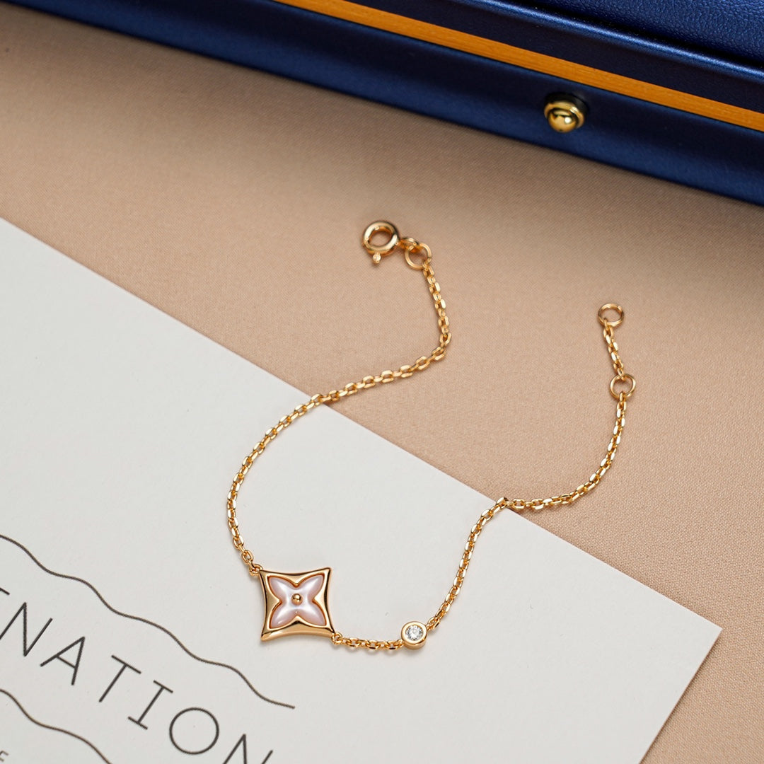 [Glimmer]STAR 1 DIAMOND PINK GOLD BRACELET