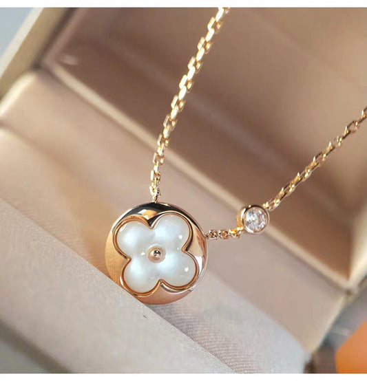 [Glimmer]SUN MOP GOLD 1 DIAMOND NECKLACE