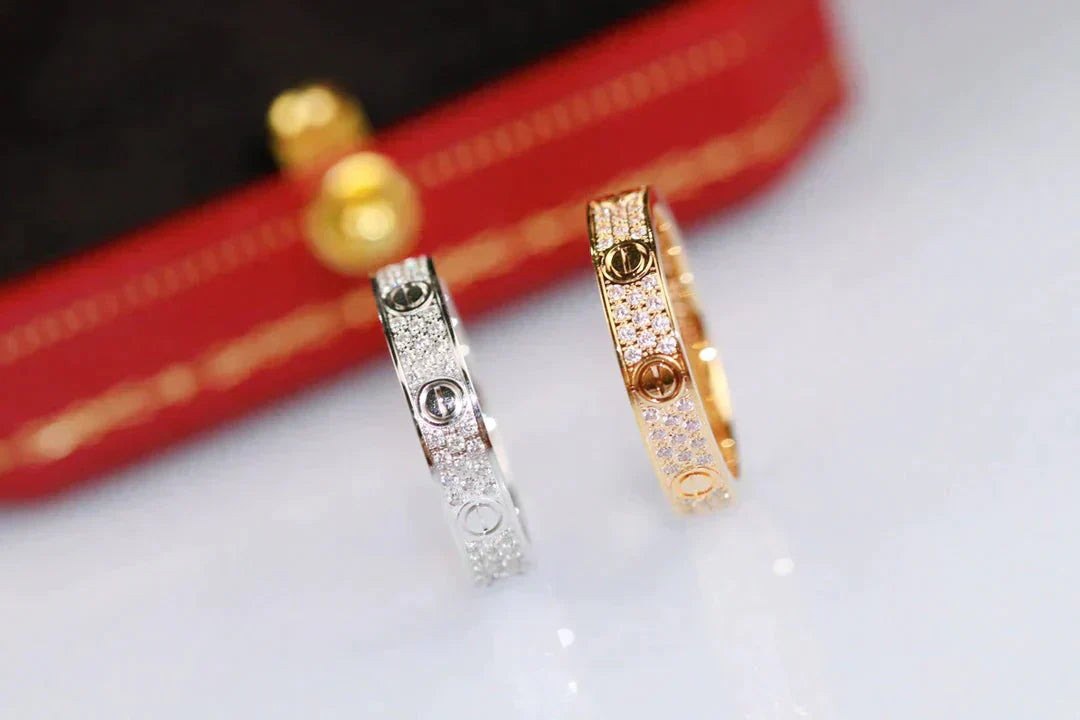 [Glimmer]LOVE RING 3.6MM DIAMOND PAVED