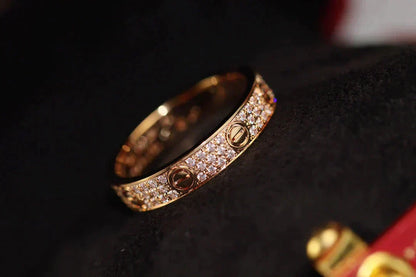 [Glimmer]LOVE RING 3.6MM DIAMOND PAVED