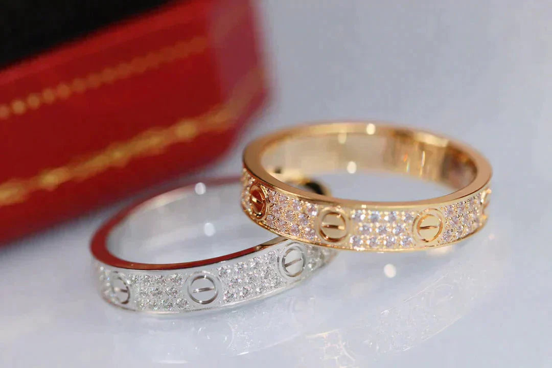 [Glimmer]LOVE RING 3.6MM DIAMOND PAVED