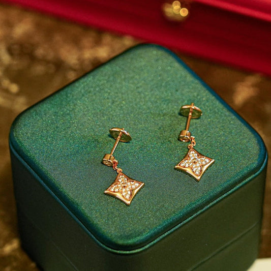 [Glimmer]STAR DIAMONDS EARRINGS GOLD