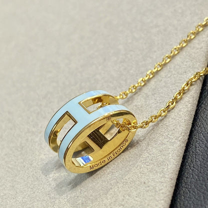 [Glimmer]POP H LIGHT BLUE NECKLACE
