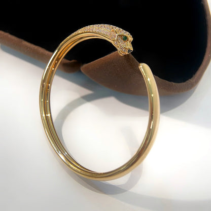 [Glimmer]PANTHERE GOLD DIAMOND OPEN BRACELET