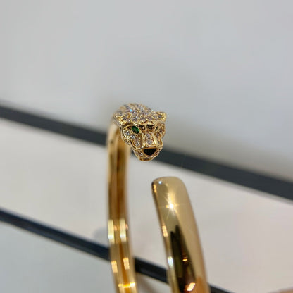 [Glimmer]PANTHERE GOLD DIAMOND OPEN BRACELET