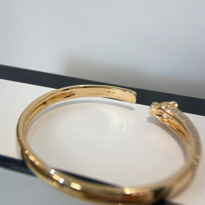 [Glimmer]PANTHERE GOLD DIAMOND OPEN BRACELET