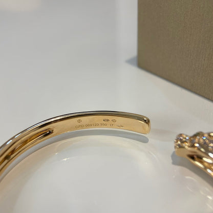 [Glimmer]PANTHERE GOLD DIAMOND OPEN BRACELET