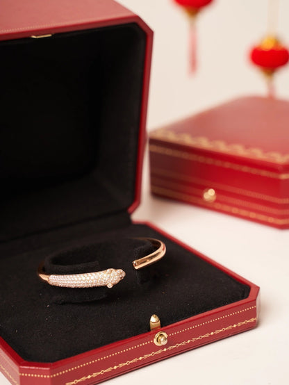[Glimmer]PANTHERE Glimmer GOLD DIAMOND OPEN BRACELET