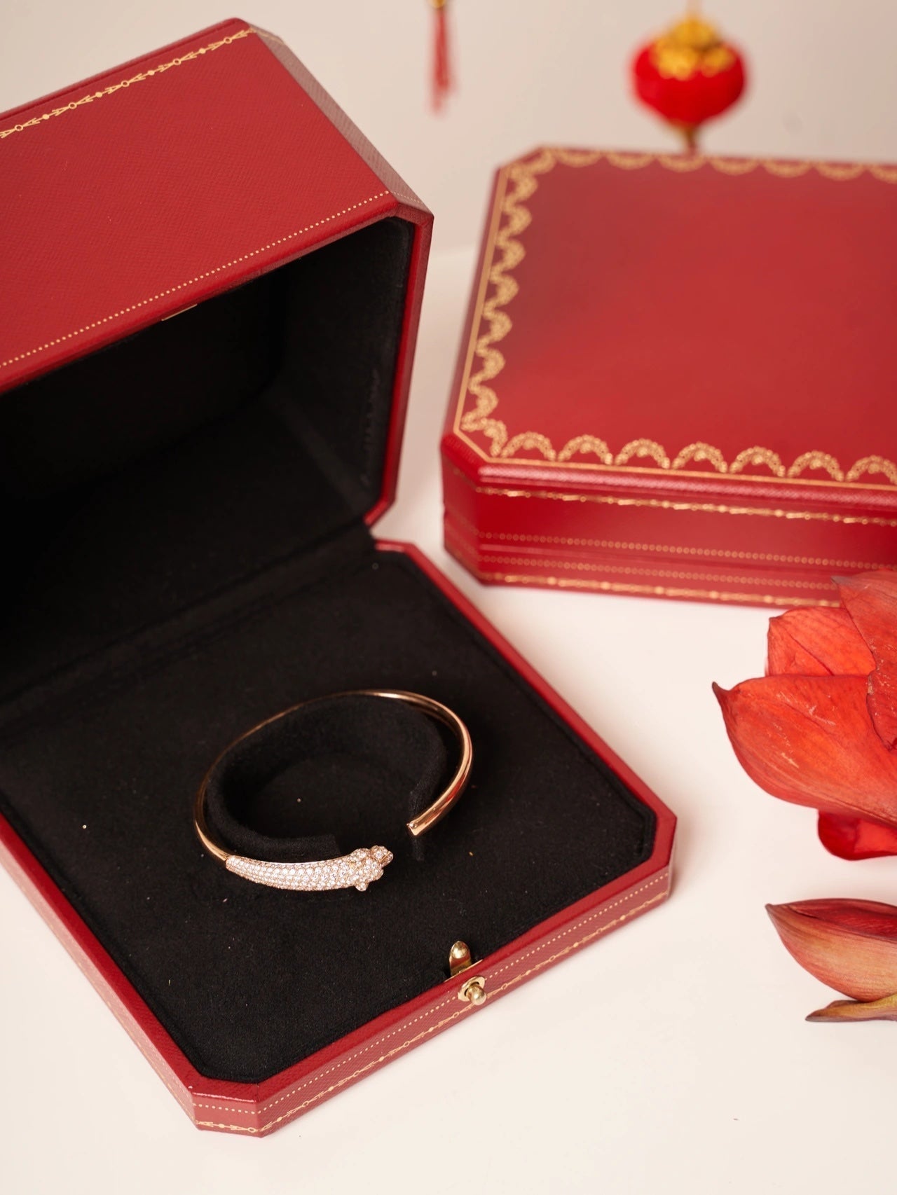[Glimmer]PANTHERE Glimmer GOLD DIAMOND OPEN BRACELET