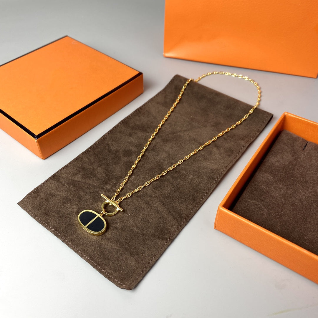 [Glimmer]CHAINE VERSO BLACK CERAMIC NECKLACE