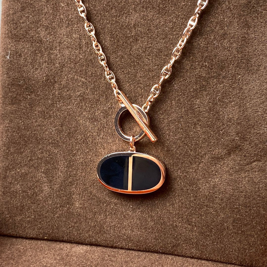 [Glimmer]CHAINE VERSO BLACK CERAMIC NECKLACE