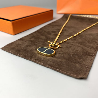[Glimmer]CHAINE VERSO BLACK CERAMIC NECKLACE