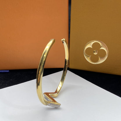 [Glimmer]VOLTE UPSITE DOWN DIAMOND GOLD OPEN BRACELET