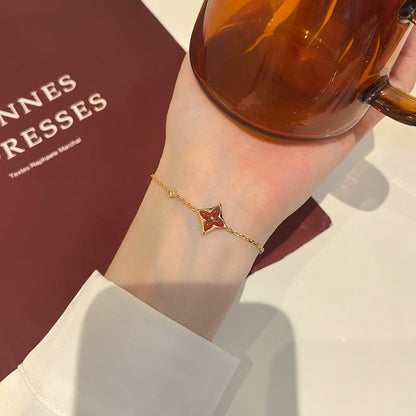 [Glimmer]COLOR STAR CARNELIAN PINK GOLD DIAMOND BRACELET