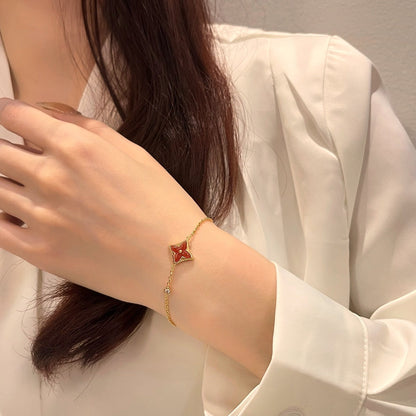 [Glimmer]COLOR STAR CARNELIAN PINK GOLD DIAMOND BRACELET