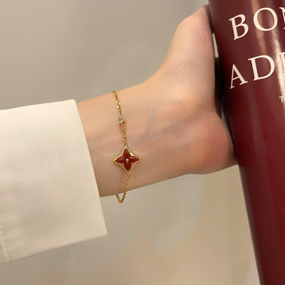 [Glimmer]COLOR STAR CARNELIAN PINK GOLD DIAMOND BRACELET