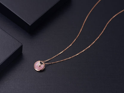 [Glimmer]AMULETTE Glimmer GOLD PINK MOP NECKLACE
