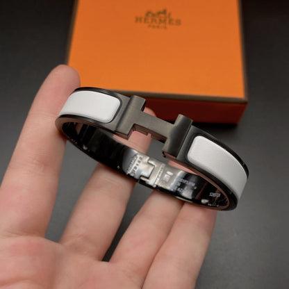 [Glimmer]H ブレスレット 12MM ブラック ホワイト セラミック