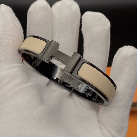 [Glimmer]H BRACELET 12MM BLACK BEIGE CERAMIC