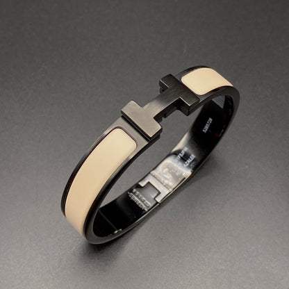[Glimmer]H BRACELET 12MM BLACK BEIGE CERAMIC