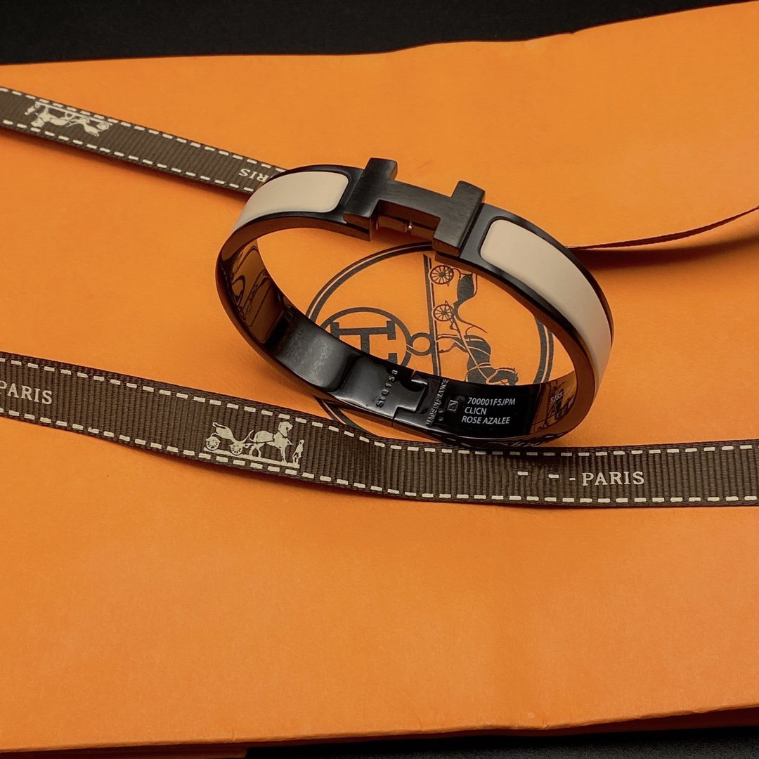 [Glimmer]H BRACELET 12MM BLACK BEIGE CERAMIC